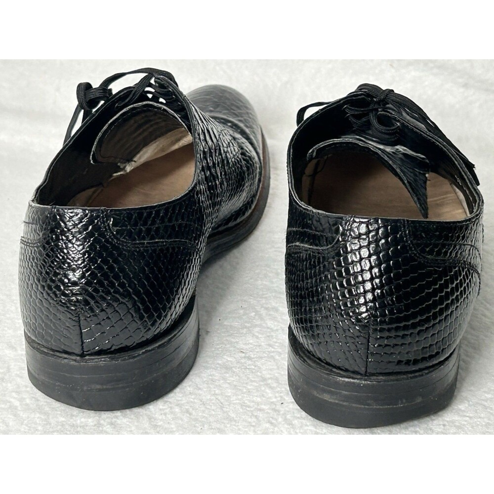 Stacy Adams Madison Anaconda Plain Toe Oxford Mens Size 12 D Black Formal Attire - Picture 3 of 14